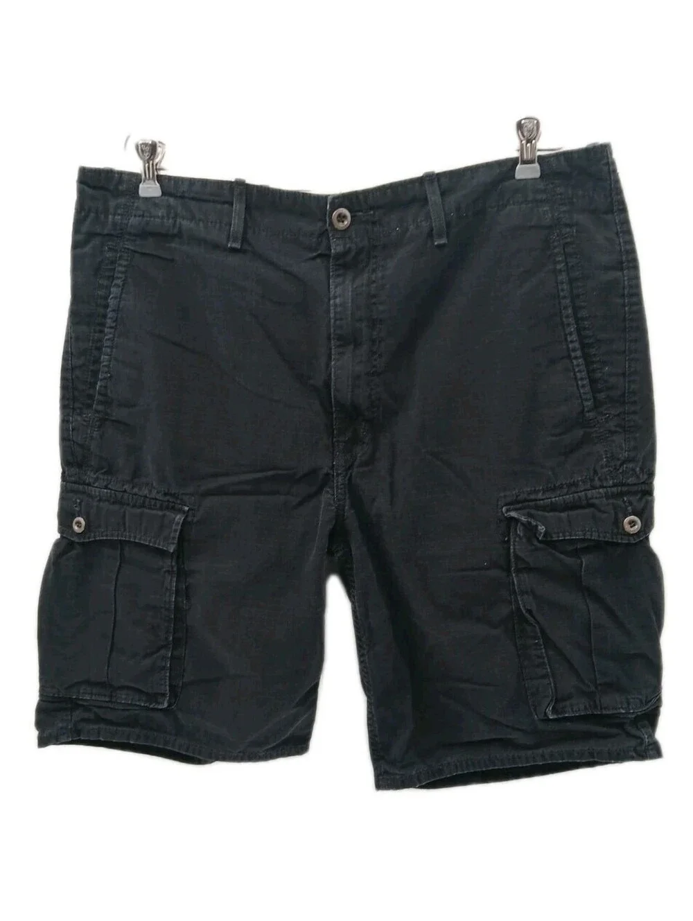 Levi's Cargo Shorts Mens 36 Black Canvas Utility Pockets Casual Outdoor Work